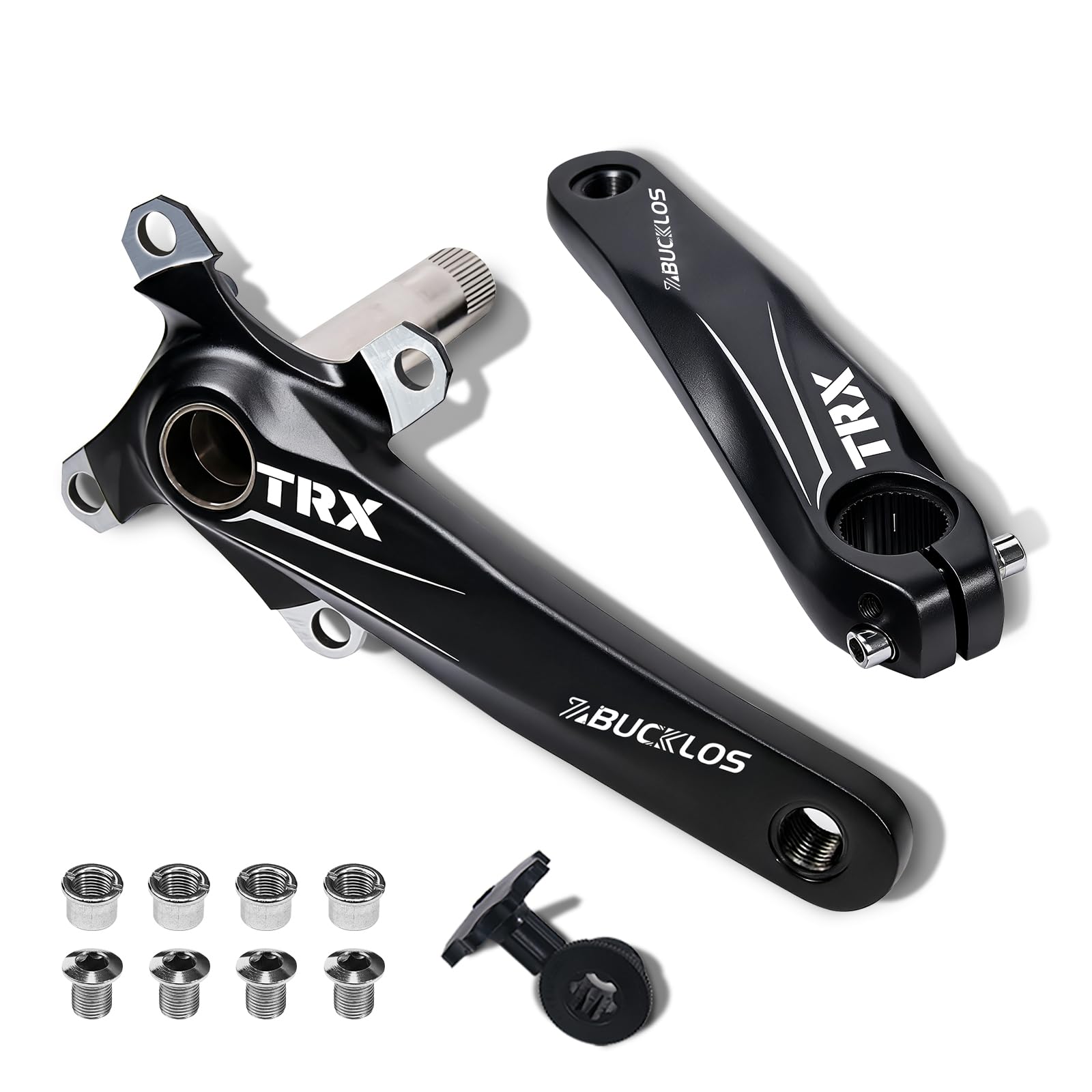 104 BCD MTB-Kurbelsatz 32-38 Zähne – hohl, integriert, 170 mm – 1x Fahrradkurbelsatz aus Aluminiumlegierung mit schmalem, breitem Kettenblatt und Tretlagerbolzen für Mountainbikes