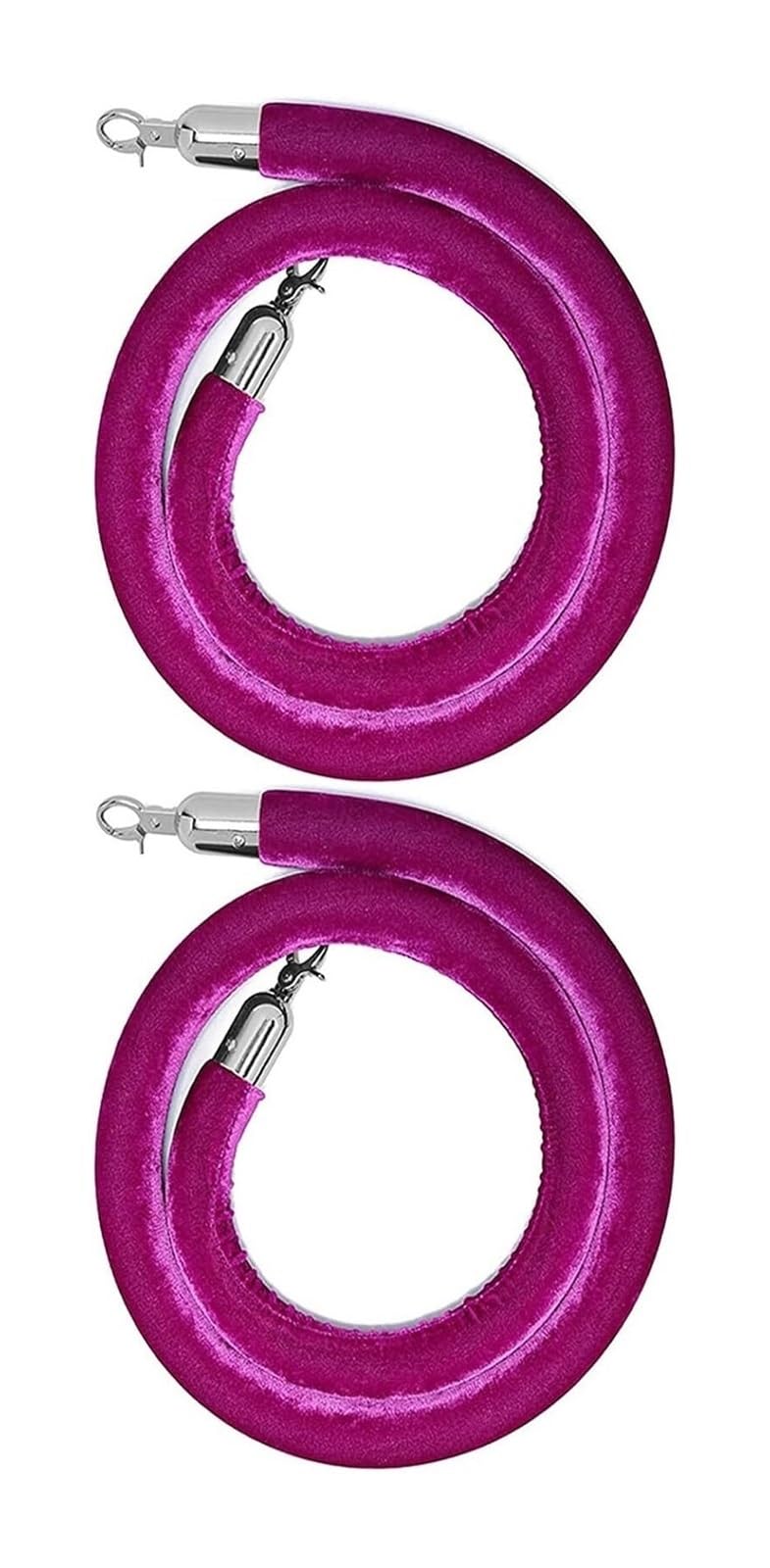 Aioneer Colorful Velvet Rope Barrier Set, 2 Pieces, 3M Crowd Control Stanchion For Event Queue Management - Perfect For Parties & Exhibitions-Purple-2.2m/7.2ft