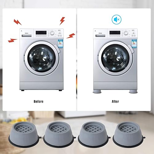 Miniatura 2 de 8 almohadillas antivibración para la base de la lavadora, estabilizador de pies, cancelación de ruido antideslizante para lavadora y secadora,