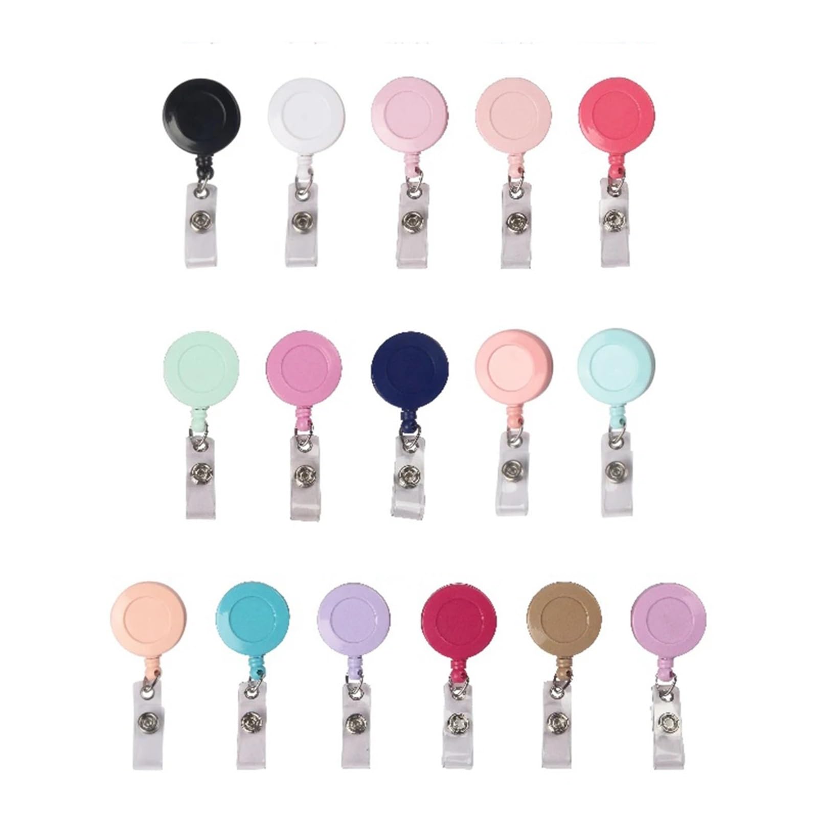 Lot de 20 bobines de badge rétractables avec clips à boucle