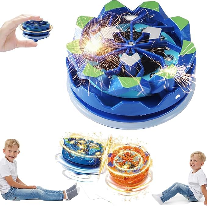 Image of REIL RAID Fingertip Gyro, Handheld Gyroscope, Luminous Spinning Top Toy, Blue, Kids