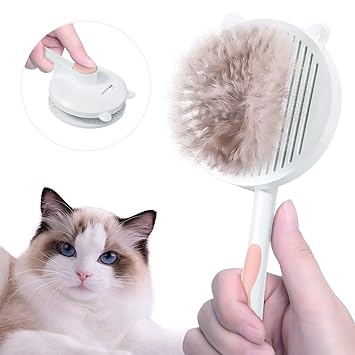 Cat Dog Brush for Shedding and Grooming,Self Cleaning Slicker Comb,Removes Undercoat,Shed Fur and Tangled Hairs, Massage Tools for Pets with Long or Short Hair,Xiamiao