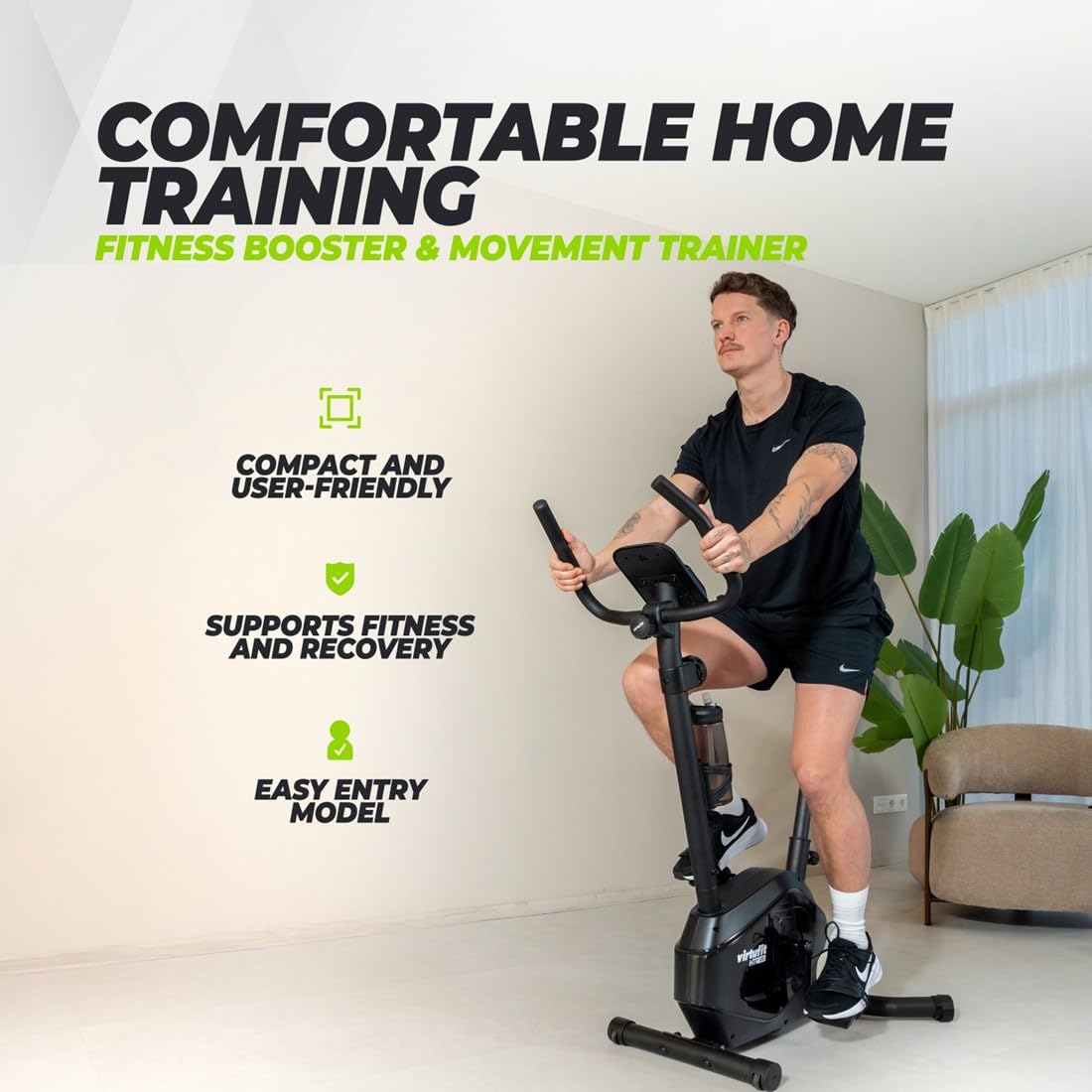 VirtuFit Rower treningowy z serii – rower fitness do domu – rower treningowy – rower wewnętrzny (HTR 100)