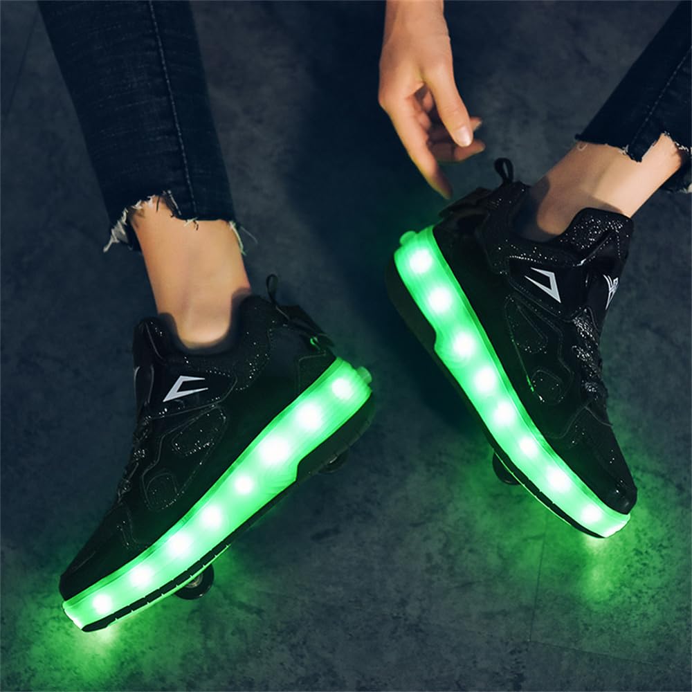 Mateju Zapatos con Ruedas para Niños y Niñas, Patines, Zapatillas Deportivas al Aire Libre Retráctil, Zapatillas de Skateboarding Niña Niño 30-42 EU