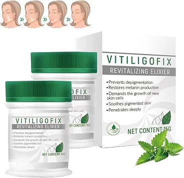 Vitiligo Fix Revitalize Elixir,Vitiligo Treatment Cream,Natural Treat Vitiligo Soothing Cream,Moisturizer Cream for Skin Vitiligo,Body Vitiligo Care Cream For Reduce White Spot 2PC