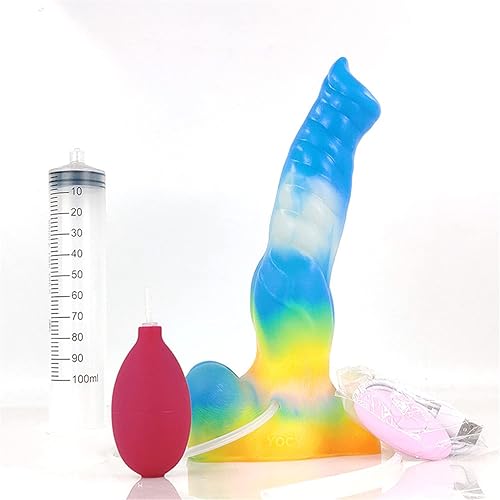 Realistic Vibrator G-spot Vibrating Dildo 10.23 Inch Squirting Luminous Silicone Bullet Vibrator with Suction Cup 10 Vibration Modes Rechargeable Dildo Adult Sex Toy for Women
