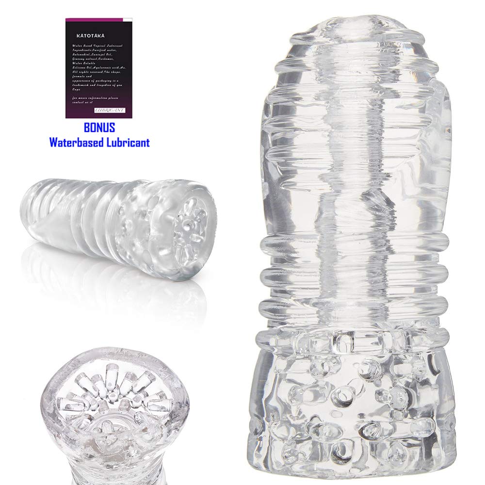 NewLife Novelty NK010 Clear Ultimate Pocket Püssý Blow Job Device with Plump Ribbed for All Over Body Deep Tissue Muscle Therapy Māstürbâtōr