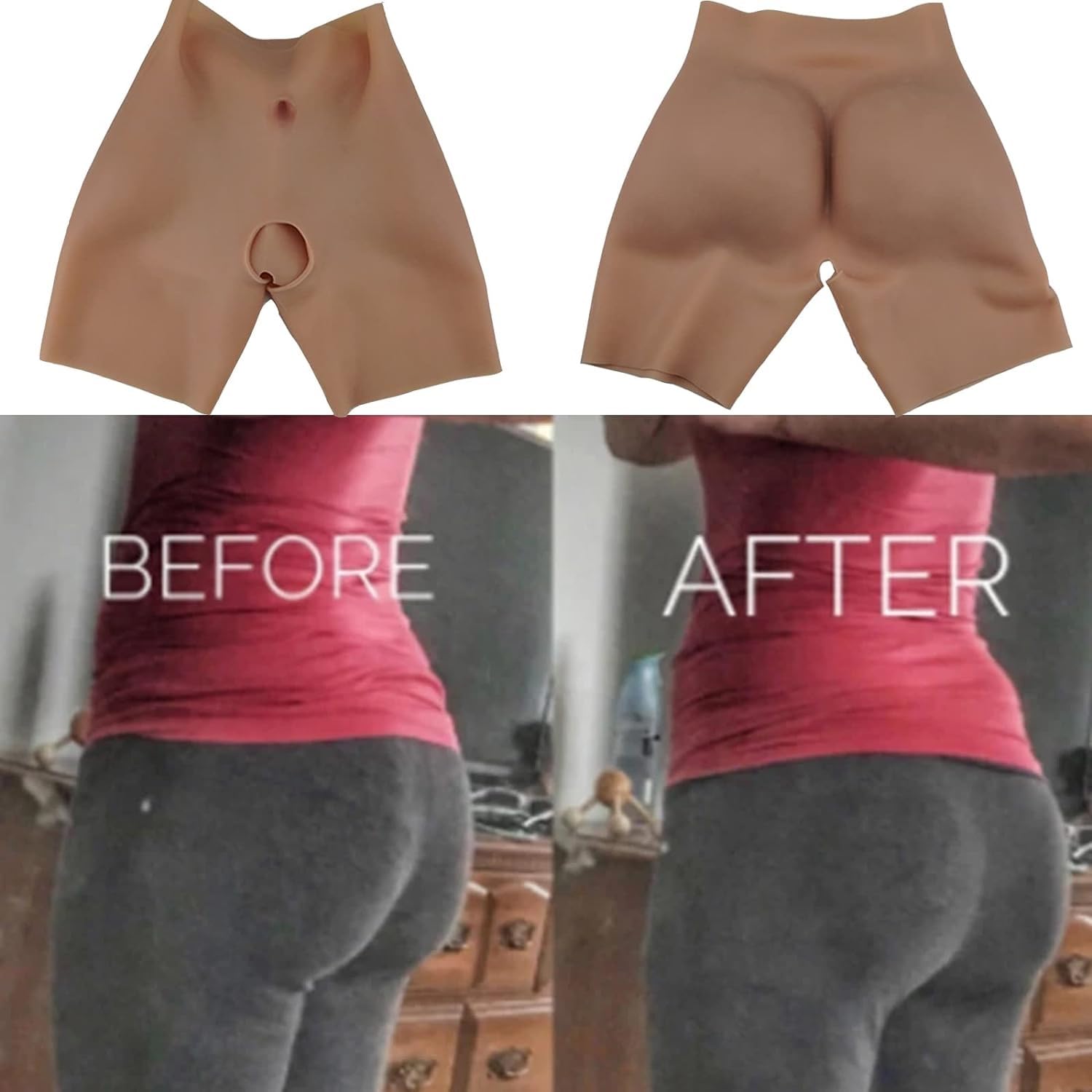 Vêtement gainant en silicone for femme – Renforceur d'entrejambe ouvert