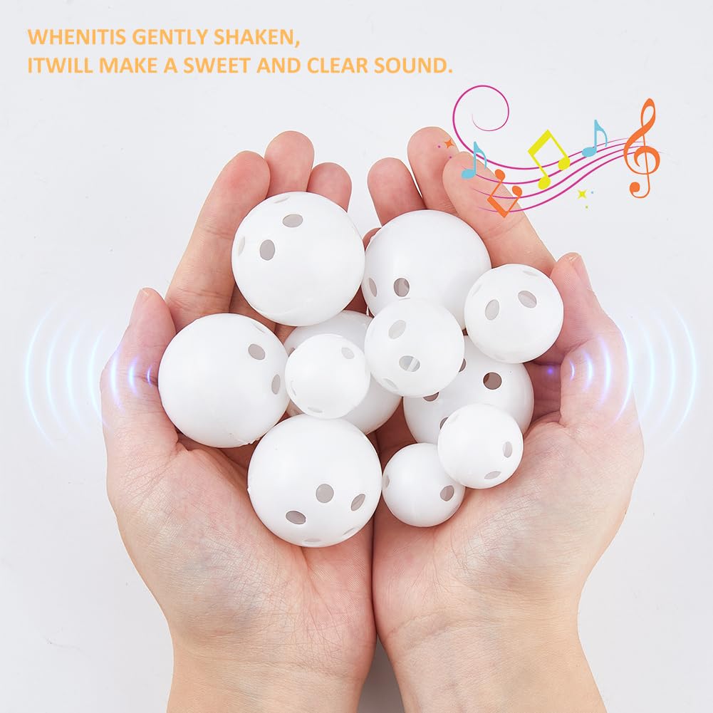 SUPERFINDINGS 50PCS 3 Sizes Rattle Balls Inserts 0.94/1.1/1.49inch Rattle Box Repair Maker Insert Rattles Plush Rings Crochet Rattle Plastic Shaking Music Insert Replace Bell - Image 3