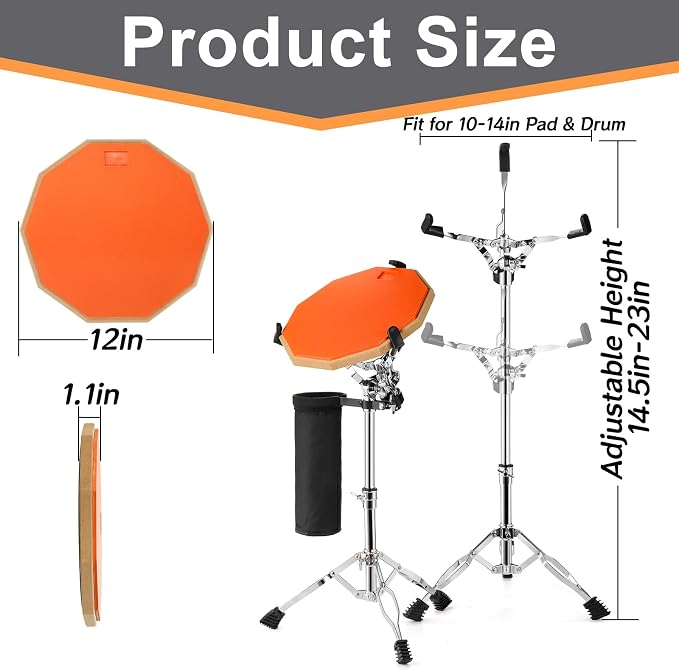 Set de Soporte para Tambor con Pad de Práctica 12 pulgadas miniatura 2