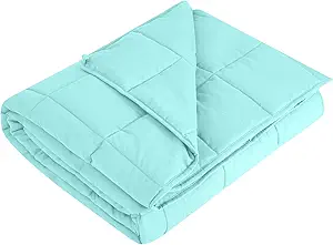 L'AGRATY Weighted Blanket - 60"x80" 20lbs Cooling Breathable Heavy Blanket Microfiber Material with Glass Beads for Adult All-Season Summer Fall Winter Soft Thick Comfort