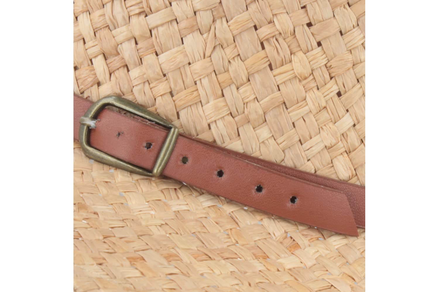 Breiter Strohhut | Sommerhut | Sonnenhut – aus 100% Raffia-Stroh mit Kunstleder-Garnitur – Made IN Italy – Besonders leicht & Flexibel