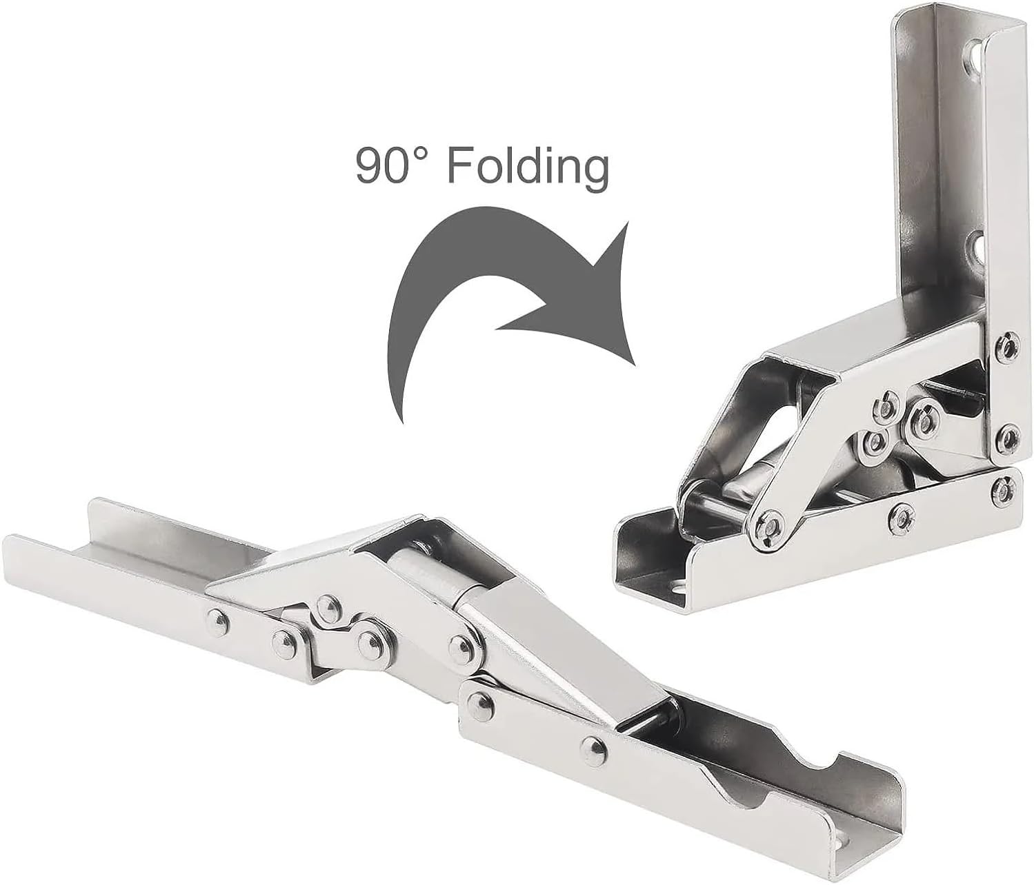 Frame Concealed Cabinet Door Hinge 2/4pcs Self-Locking Folding No Need Open Holes Hinge Table Brackets(2PCS)