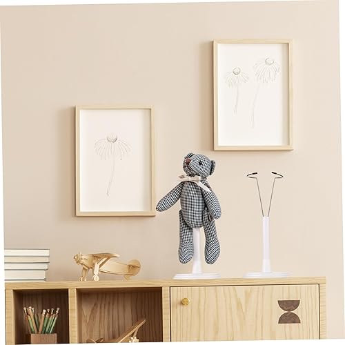 Miniatura 4 de White Doll Stands 2Pcs Doll Display Stand Doll Bracket Doll Support Stand Bear Stand Desktop Doll Holder for Kids Dollhouse Accessories (25cm)