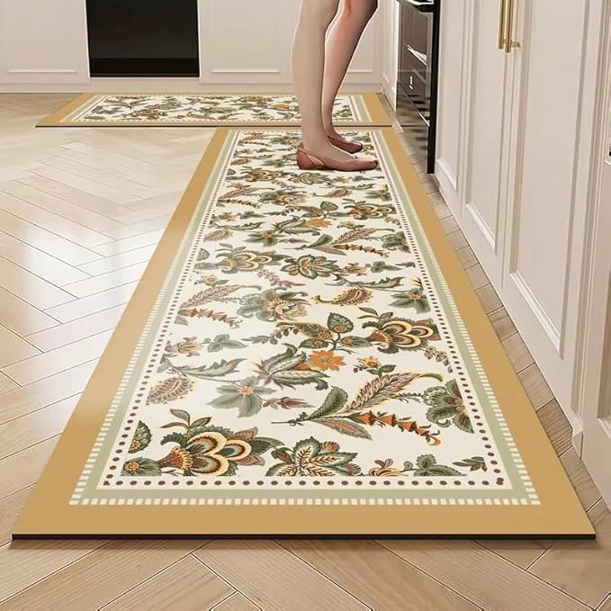 Image of Yagzon 2 Pcs Kitchen Mats Set - Waterproof Memory Foam Anti-Fatigue Mat Non-Slip Rug for Kitchen, Sink, Laundry & Home Office