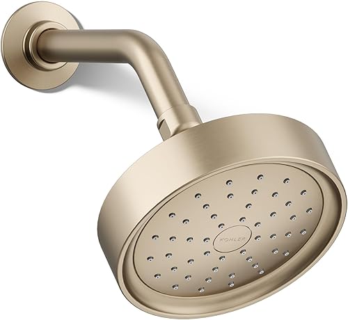 Miniatura 13 de Kohler 965-AK-2MB Purist Cabezal de ducha de una sola función, 2.5 gpm, latón moderno cepillado vibrante Latón cepillado vibrante.,Negro