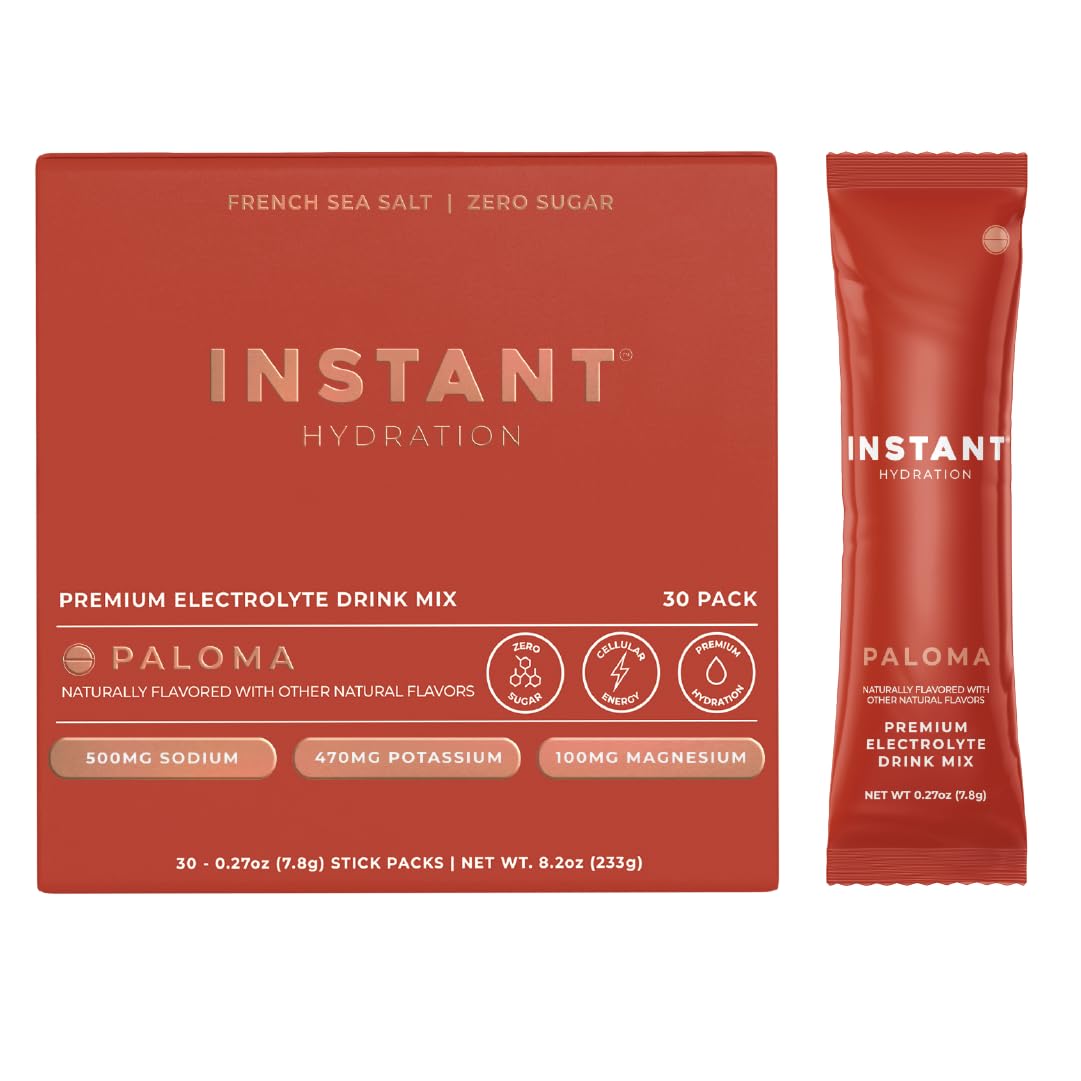 Instant Hydration Electrolytes Powder Packets - Paloma Electrolyte Drink Mix - Zero Sugar - Keto, Vegan, Gluten-Free, Non-GMO - Boost Recovery, Brain Health, Muscle &amp; Tissue Support- 30 Sticks
