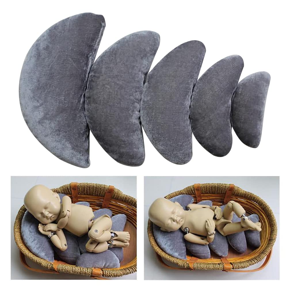 LICHENGTAI Almohada de Fotografía para Recién Nacidos, Cojín de Luna, Juego de Apoyo para Posar Bebé, Almohada para Posar Fotos, Accesorios para Posar para Bebés