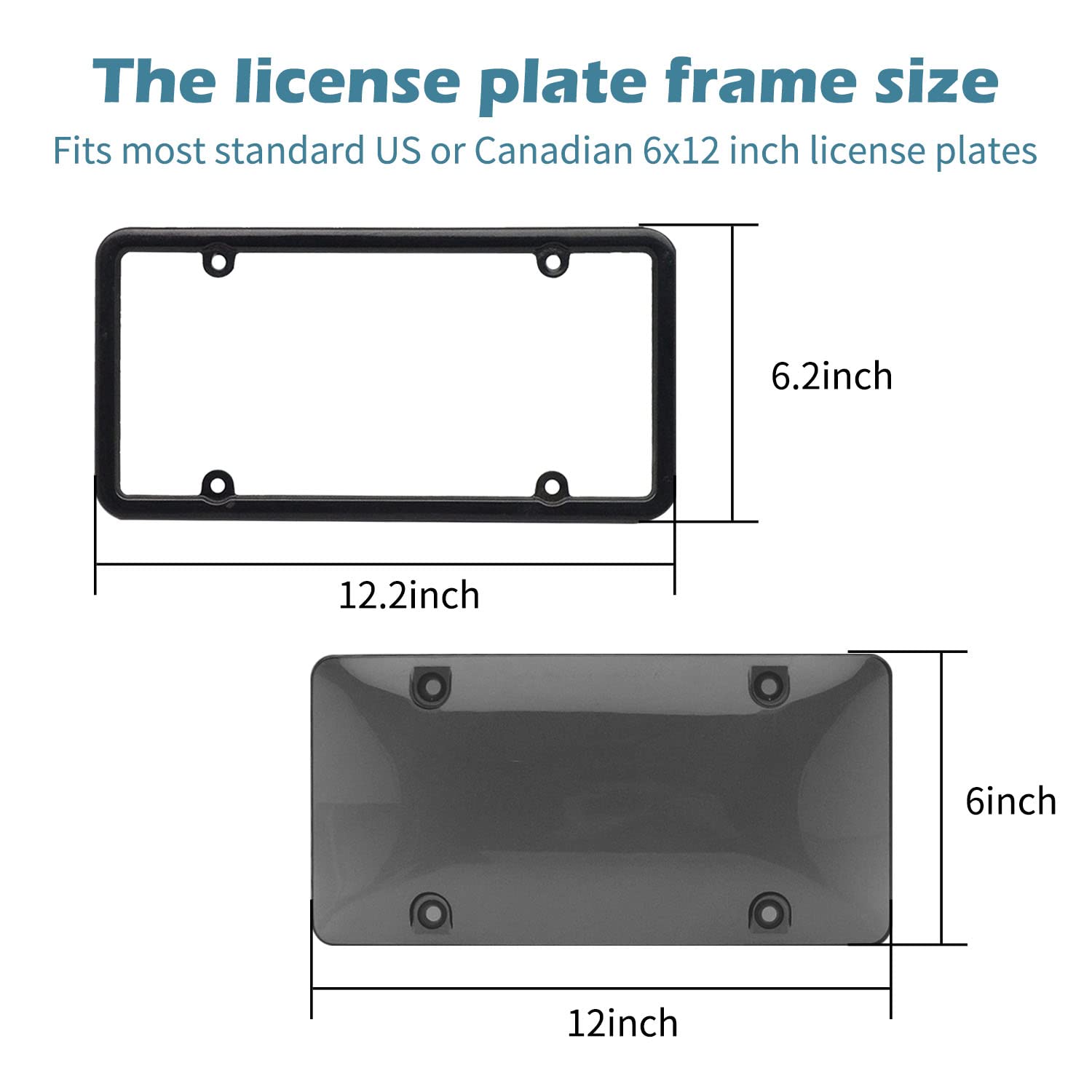 Amazon.co.jp: yonwait 車用スモークナンバープレートカバー フレーム
