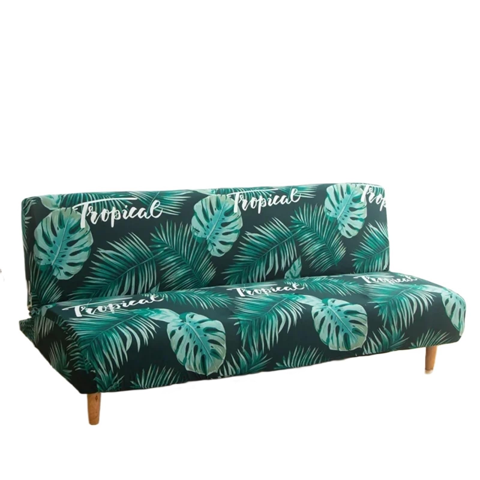 GCYEIDMA Armless Sofa Slipcover Armless Futon Slipcovers Stretch Folding Sofa Bed Cover with Elastic Bottom, Printed Fitted Couch(Color 8,M 155-185CM)