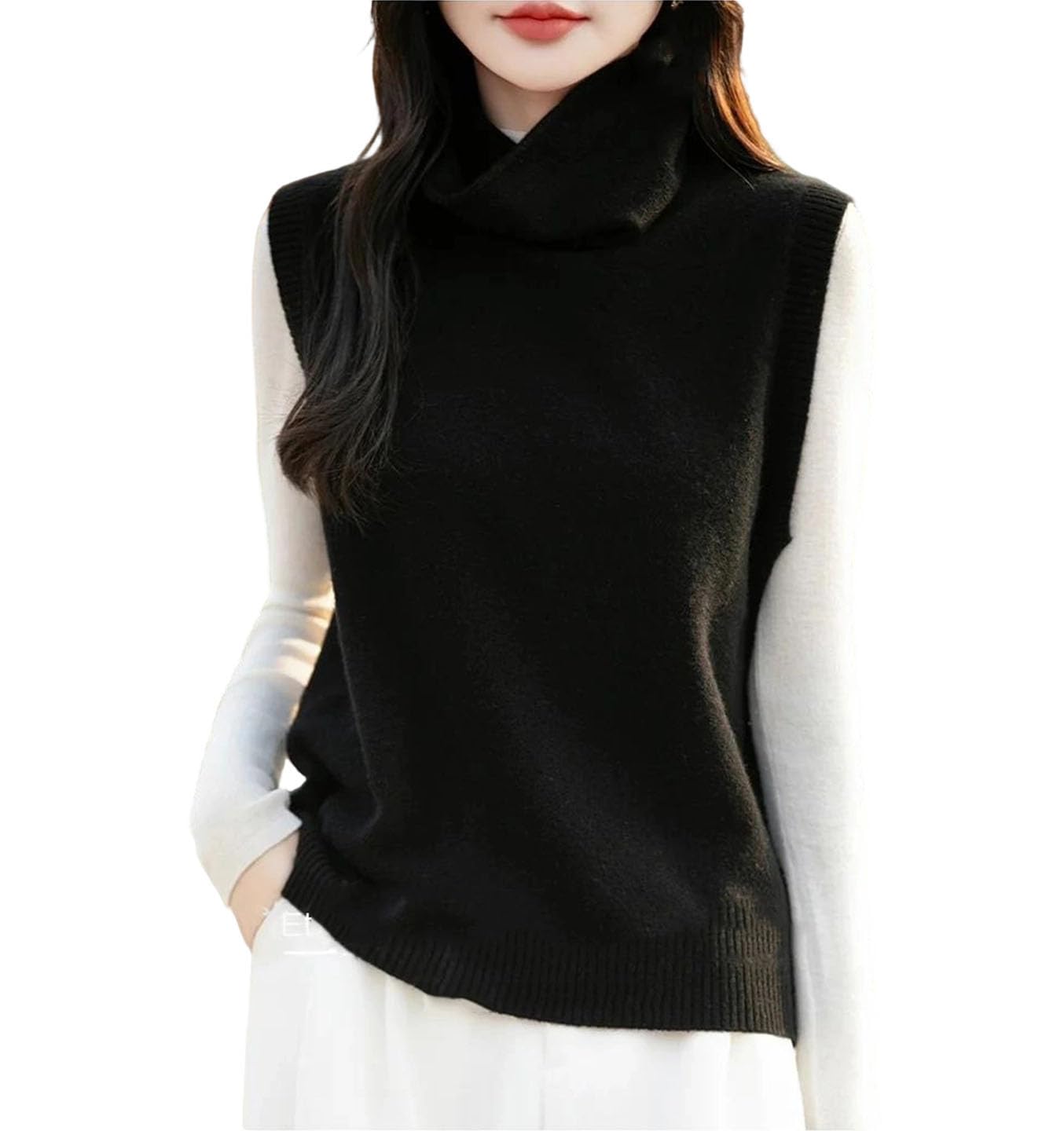 Womens Sleeveless Wool Knitted Pullover Waistcoat Casual Top