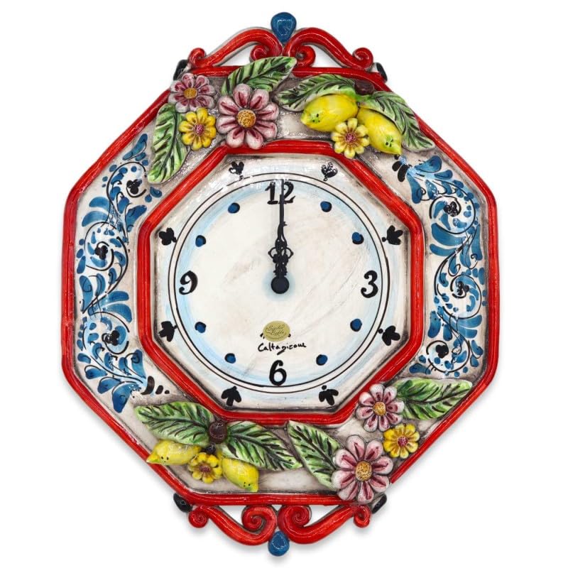 Reloj de cerámica Caltagirone SICILIA BEDDA un regalo exclusivo de bodas y aniversarios