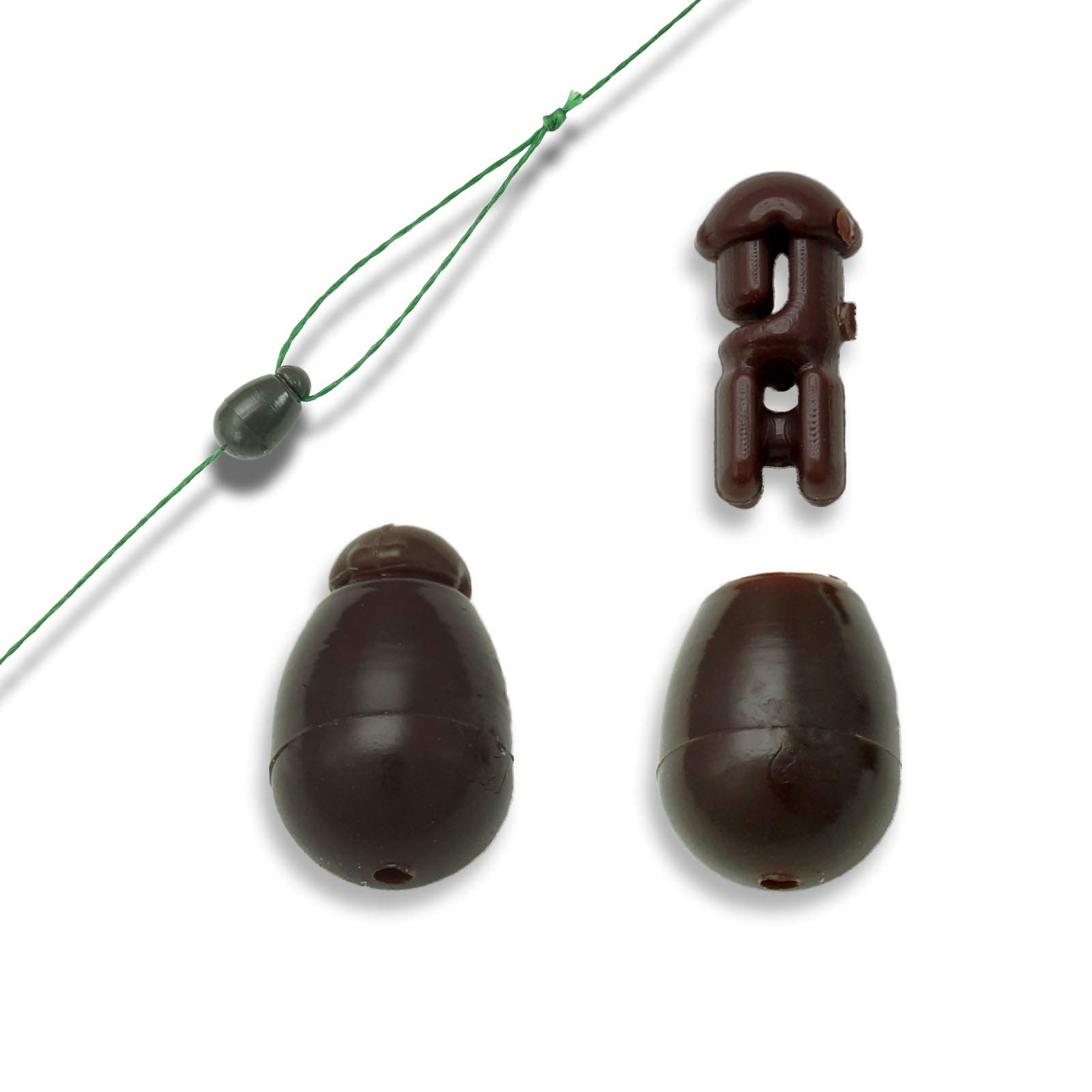 Bank Tackle Quick Change Beads Carp Terminal Tackle Method Feeder Match Fishing 3 Colours (Brown, x 100 Pack)