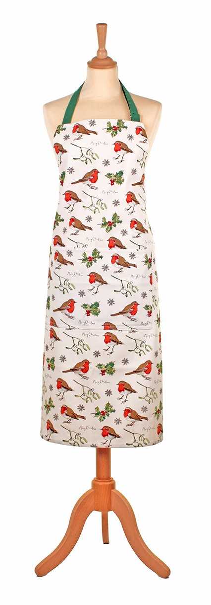 Ulster Weavers Green Robins & Holly Cotton Apron