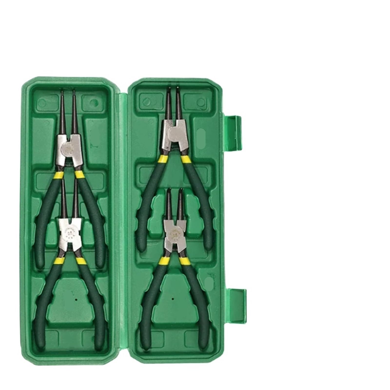Set di pinze for anelli elastici da 7 pollici | Punte dritte e piegate, for la rimozione degli anelli elastici interni ed esterni