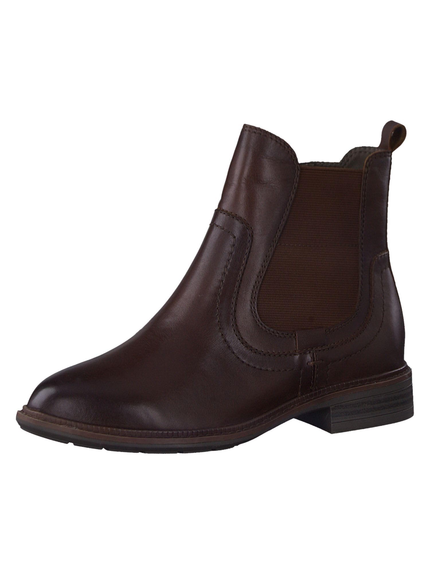 Tamaris Comfort Damen Chelsea Boots aus Leder Niedriger Schaft Comfort Fit