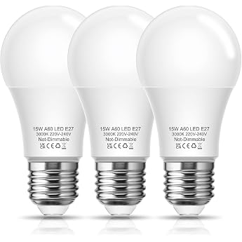 15 W E27 LED bulb replaces 150 W halogen bulbs 3000 K warm white 1500 lm