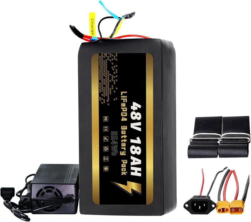 Bateria LiFePO4 BtrPower 48 V 18 Ah para controlador de 48 V/52 V – 1 unidade