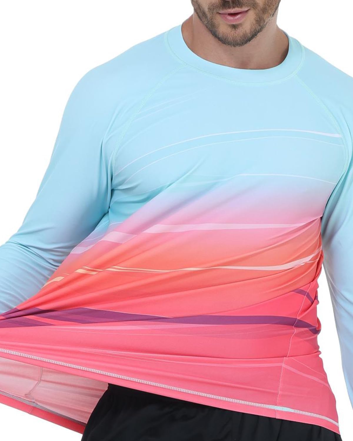 VAYAGER Men's Swim Shirts UPF 50+ Rash Guard Long Sleeve Quick Dry T-Shirt Loose Fit Water Fishing UV Protection Shirts - Image 4