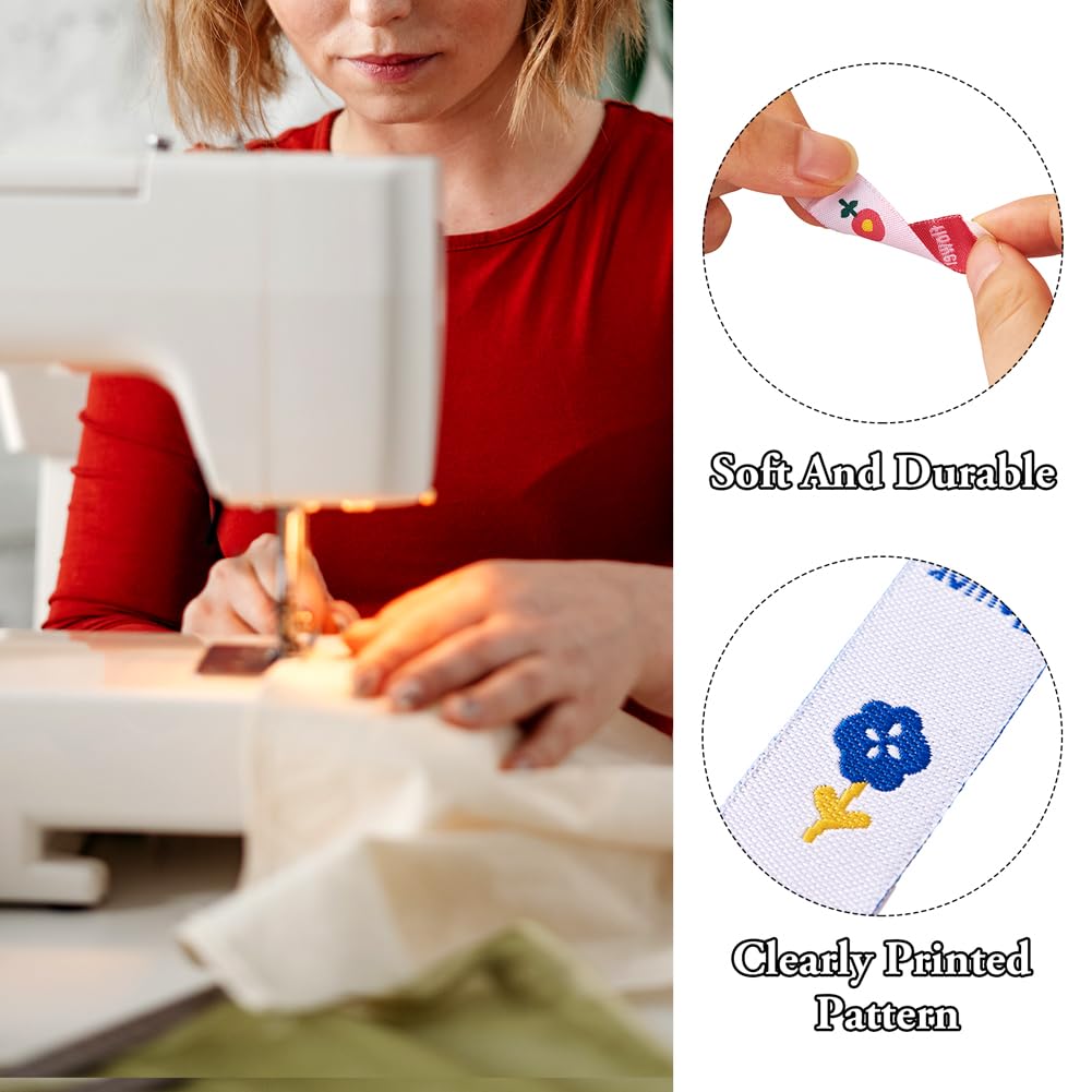 Fashewelry 100pcs Flower Sewing Labels – Satin Tags For Handmade Clothing, Knitting, And Crafts - View #6