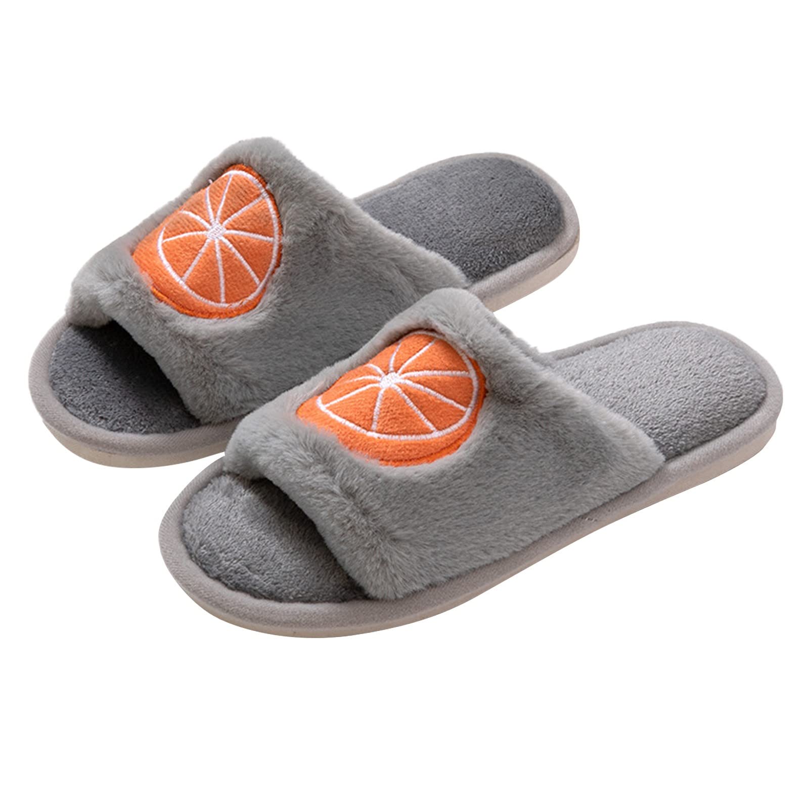 Generico Chanclas de casa para mujer de verano de algodón - Sandalias bajas para mujer con banda ancha sandalia deslizantes abiertas pantuflas de color liso cálido Slippers para impresión ligeras y