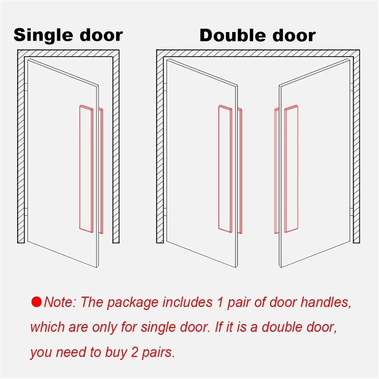 Thick Stainless Steel Shop Office Glass Door Push-Pull Handle/Sliding Wooden Barn 6 Sizes (Size : 80x50cm)