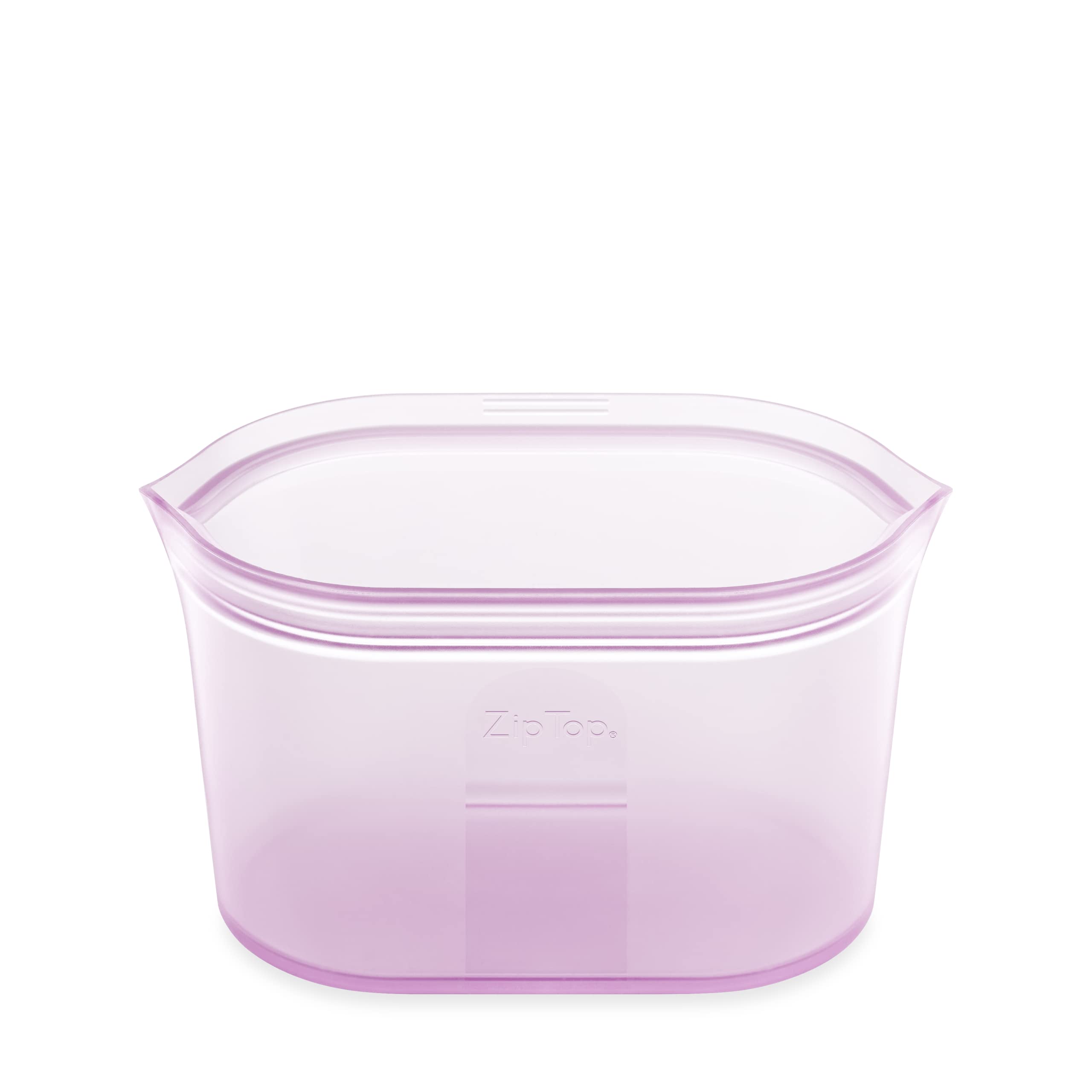Zip Top Reusable Food Storage Bags | Large Dish [Lavender] | Silicone Meal Prep Container | Microwave, Dishwasher and Freezer Safe | Made in the USA