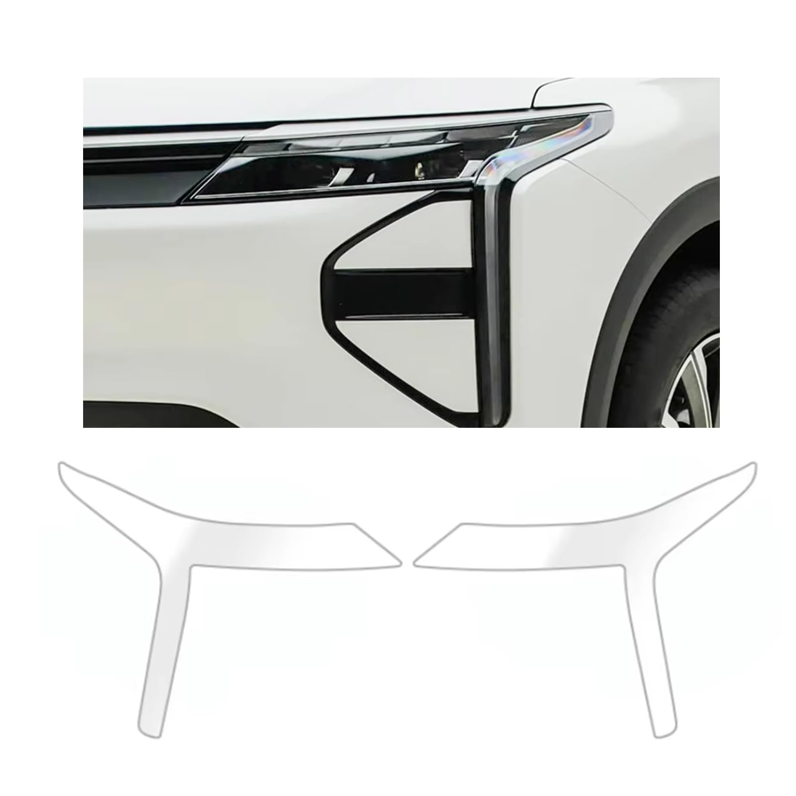 Headlight Film for Exeed RX 2023-2026, 1Set Transparent/Smoke Black Car Headlight TPU Protective Film