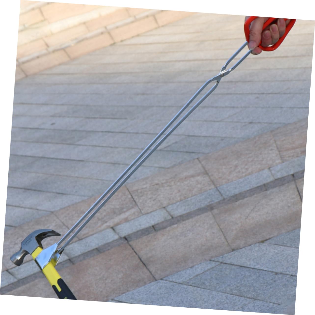 2pcs Stainless Steel Trash Grabber Tool Lightweight Litter Picker with Comfortable Handle for Outdoor Cleanup for Gardening Camping and BBQ Activities