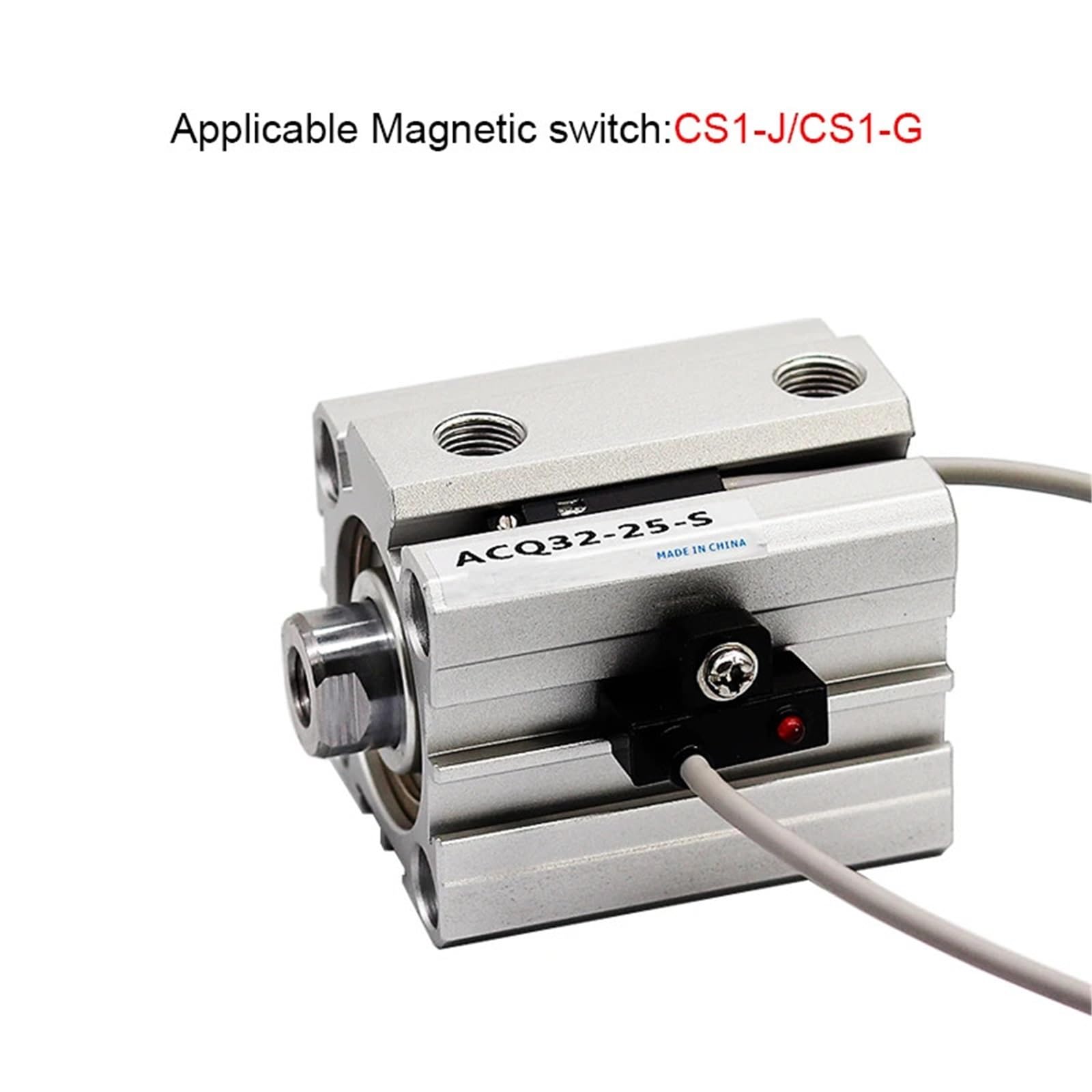 1 pz ACQ80 ACQ100 Alesaggio 80 mm Corsa 100 mm Pistone Cilindro pneumatico compatto Cilindro pneumatico a doppio effetto(Stroke 30mm,ACQ100 (No Magnet))