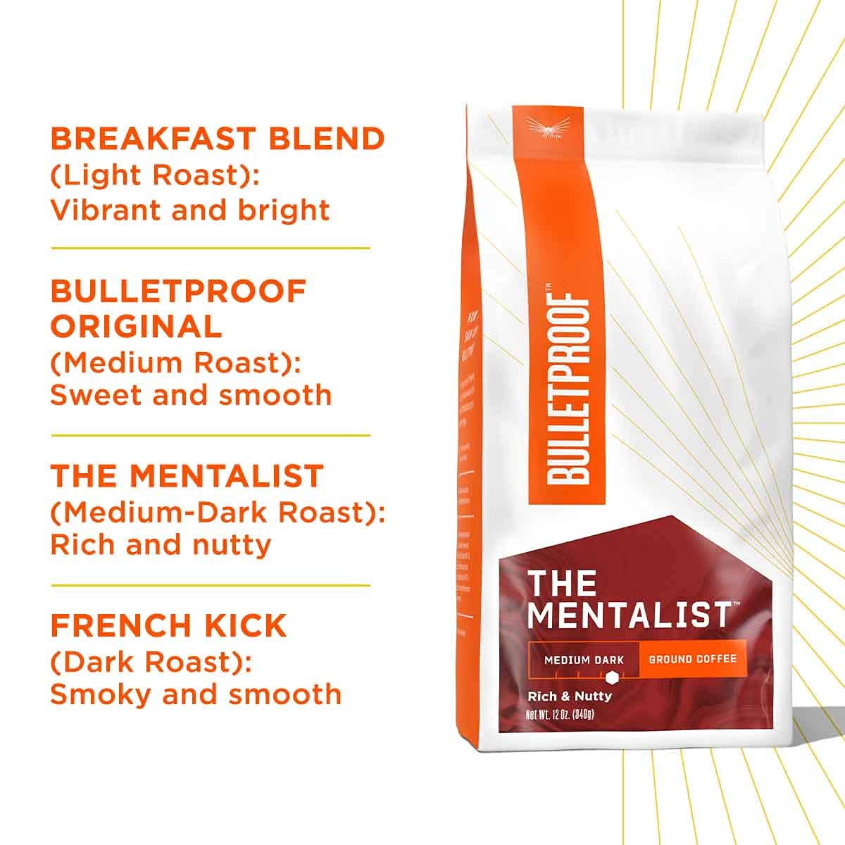 Bulletproof 'The Mentalist' Dark Roast Ground Coffee 340g Buy Online in United Arab Emirates at