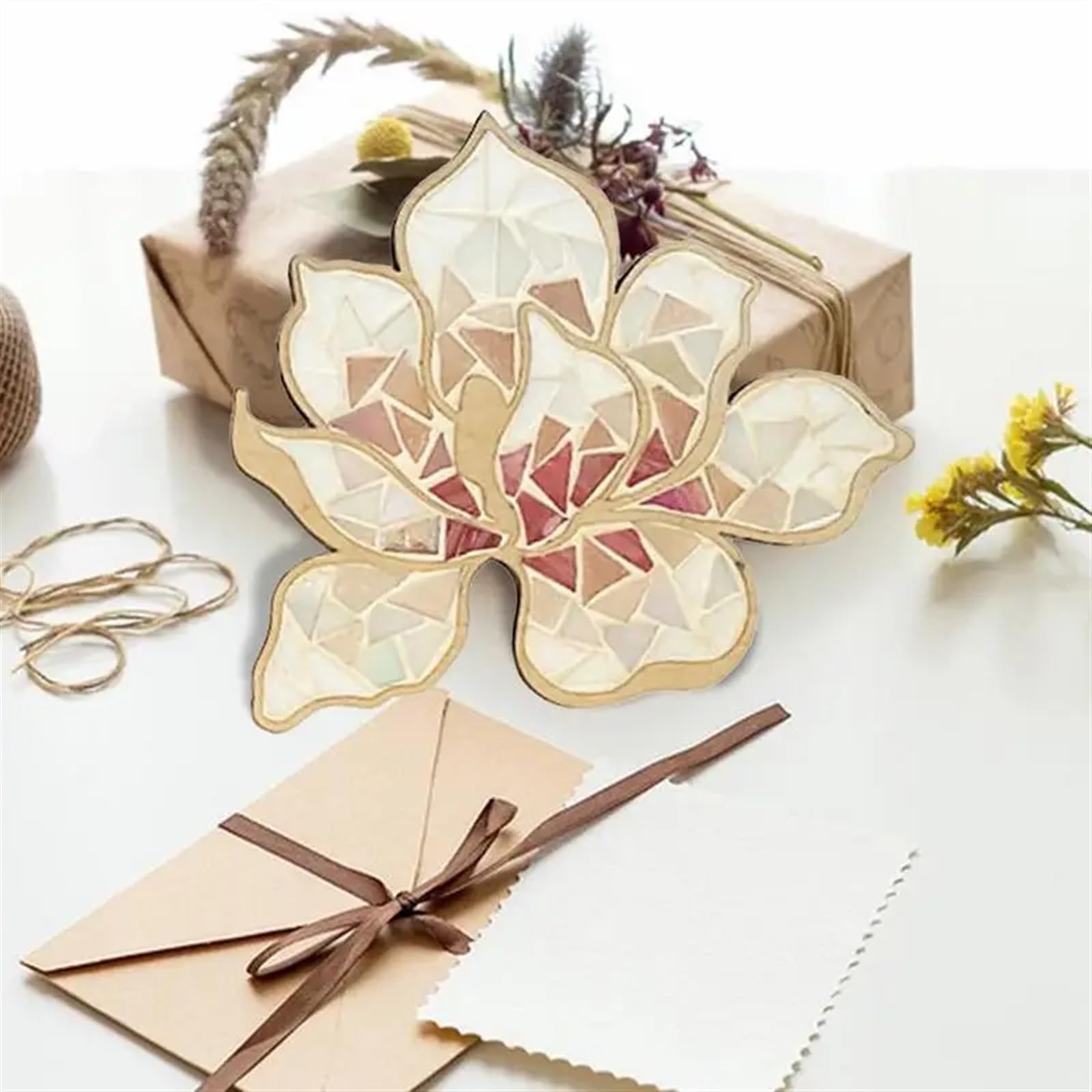 MEYTXOA Kit Mosaico Kit di arte del mosaico Creatività Opere d'arte fatte a mano Pezzi Fiore loto Design Mosaico Forniture for arti e mestieri