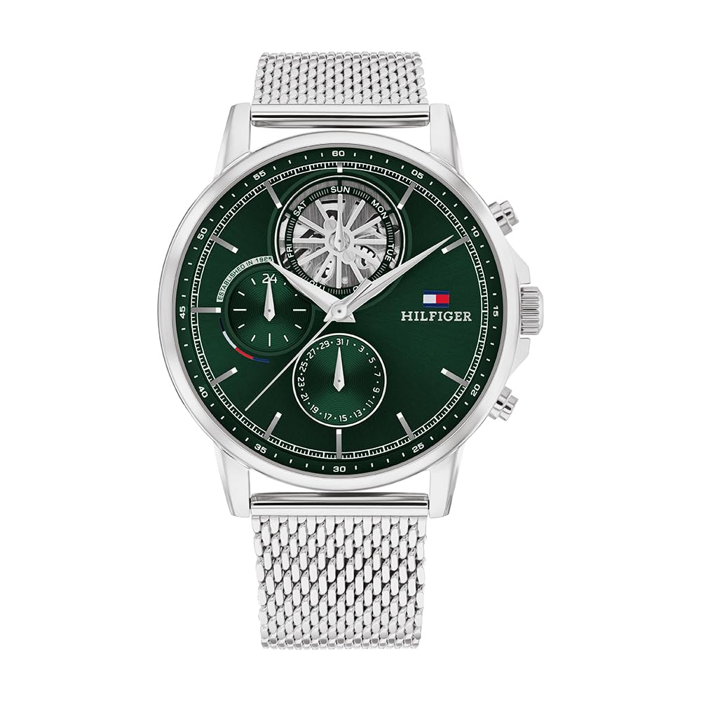 Tommy Hilfiger Analogue Multifunction Quartz Watch for Men with Stainless Steel Bracelet Stainless Steel Bracelet - 1710608