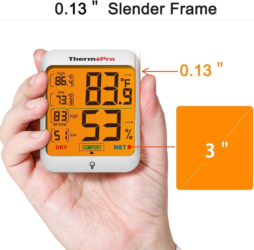 Image of LABART ThermoPro TP53 Digital Hygrometer Indoor Thermometer for Home, Temperature Humidity Sensor with Comfort Indicator & Max Min Records, Backlight Display Room Thermometer Humidity Meter