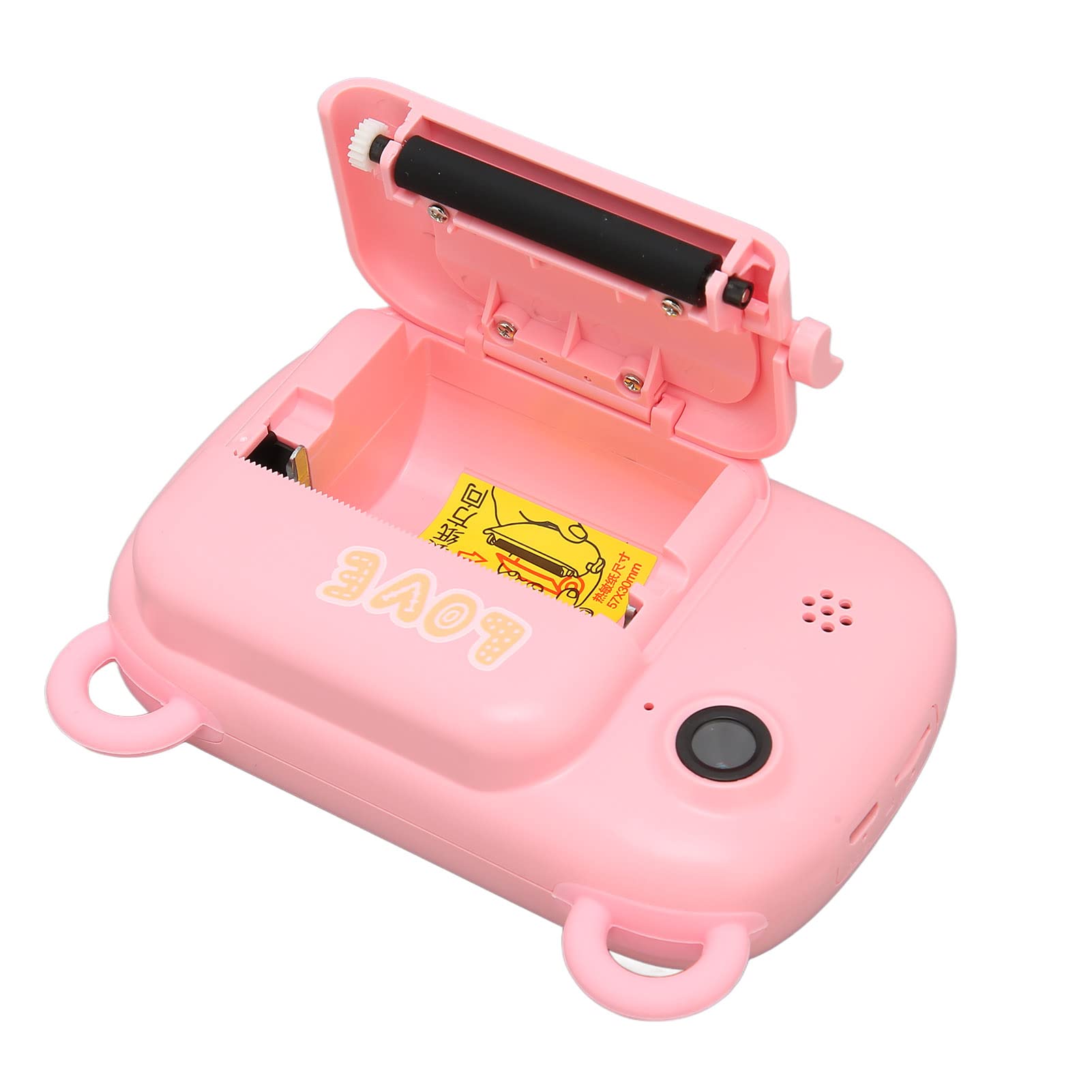 Digitaldruckkamera für Kinder, 2,4-Zoll-Selfie-Kamera, Sofortige Thermische Schwarz-Weiß-Drucke, 3 Papierrollen, Wiederaufladbarer, für Kinder von 3 Bis 10 Jahren