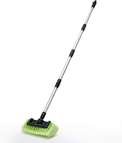 Forgrace Cepillo de lavado de coche de 12 pulgadas con mango largo de 60 pulgadas, cepillo de cerdas suaves para automóvil, camión, barco, RV,