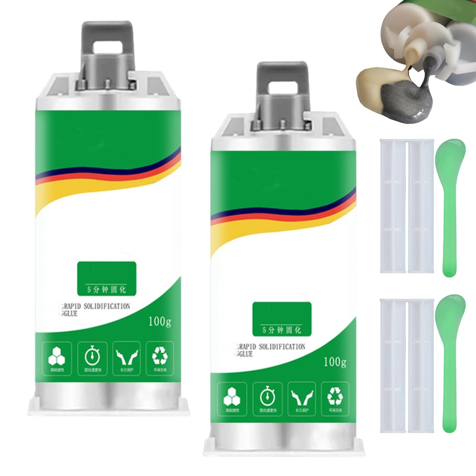 Quick-Drying Casting Adhesive High Temperature Resistant Strong Welding,Metal Repair Glue,Metal Epoxy Glue,High-Temperature Heat Resistant Epoxy Glue for Welding Steel (2 pcs Gray)