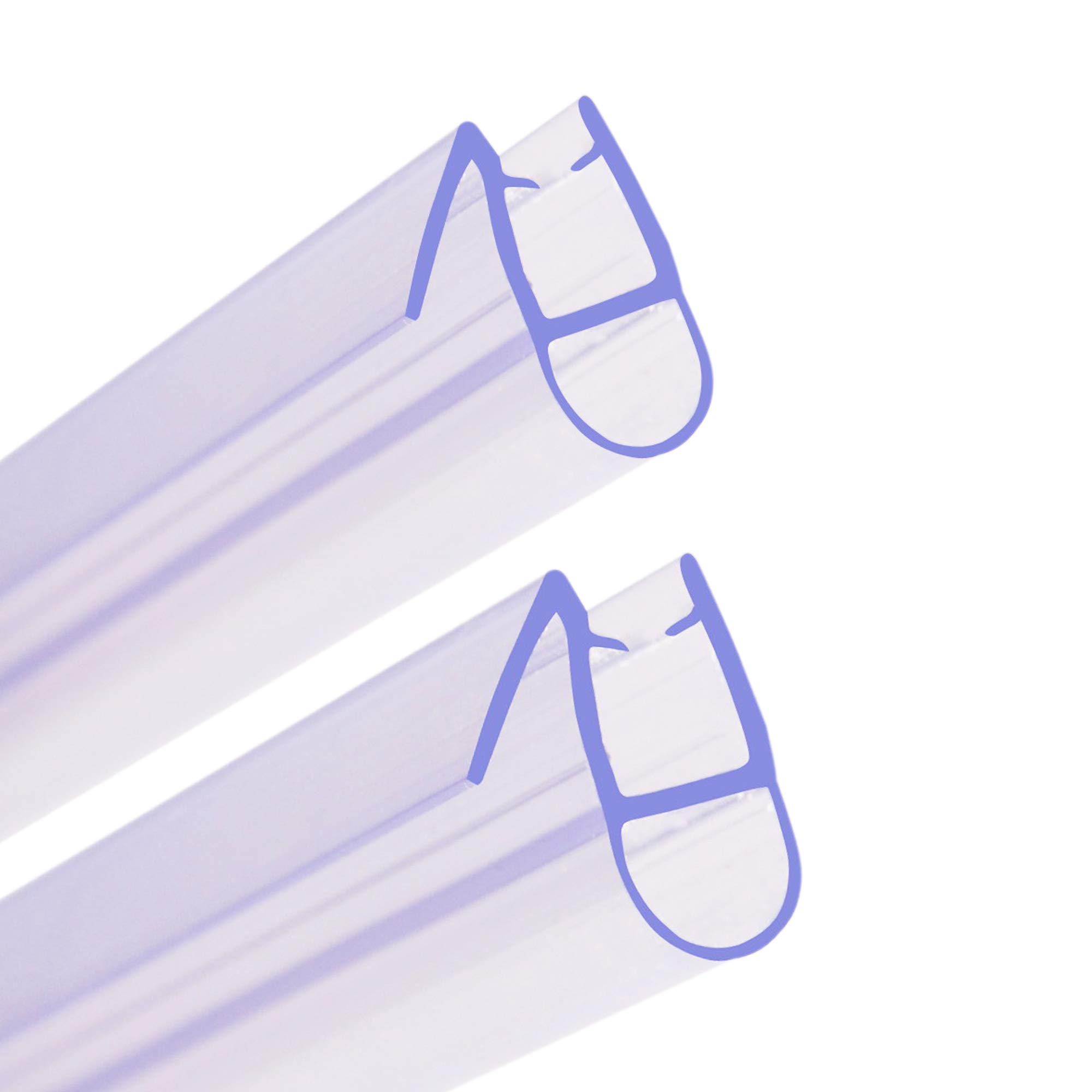 HNNHOME Pair of 2 Bath Shower Screen Door Seal Strip for 6-8mm Glass Up to 8mm Gap