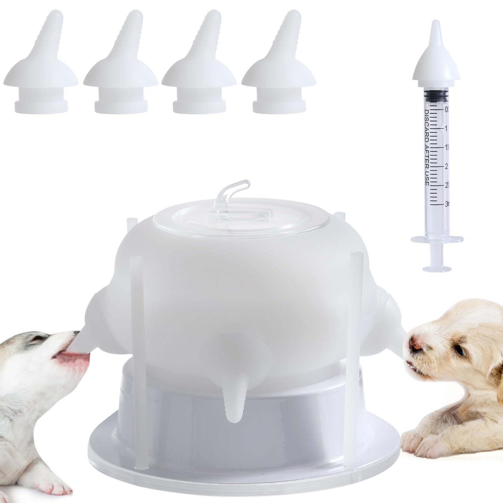 Elevonix Nursing Nipple for Kittens, Nursing Nipple with 4 Adjustable Detachable Nipples – Perfect Replacement for Nursing Bottles, Puppy Feeder for