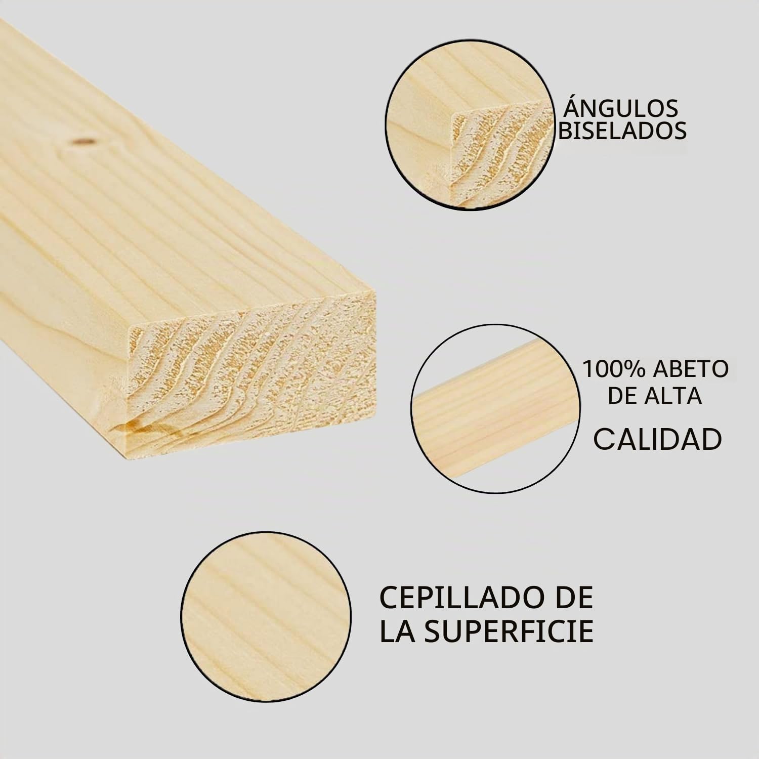 Twe - Listones de madera maciza de abeto 20 x 40 x 3 metros cepillados en cuatro lados con chaflán en aristas, fabricado en Italia, paquete de 6 unidades